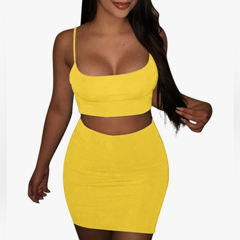 SHEIN Bright Yellow Mini Skirt - Sleek Bodycon Style